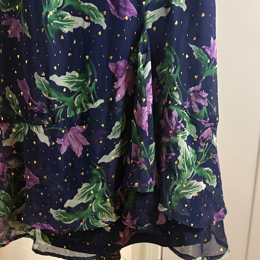 She + Sky Floral Sleeveless Fit & Flare Dress Mini Ruffle Hem NWT - Picture 4 of 6
